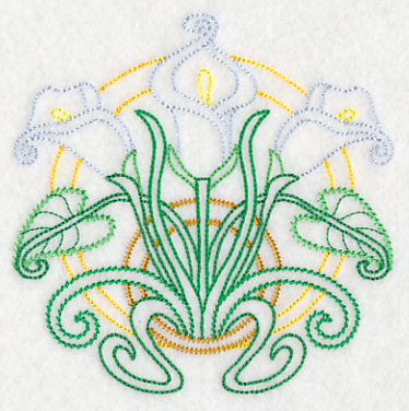 Art Deco Calla Lily - Circle (Vintage)