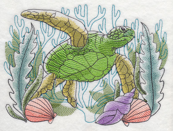 Tropical Sea Turtle Sketch