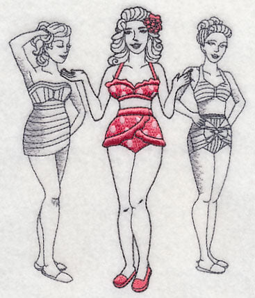 Retro Swimwear Fashion Plate - Bikini