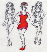 Retro Swimwear Fashion Plate - One-Piece Shorts