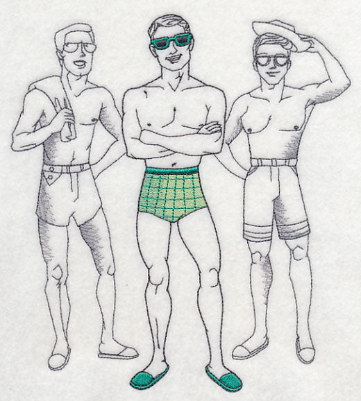Retro Swimwear Fashion Plate - Trunks