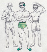 Retro Swimwear Fashion Plate - Trunks