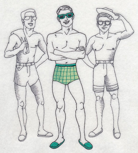 Retro Swimwear Fashion Plate - Trunks