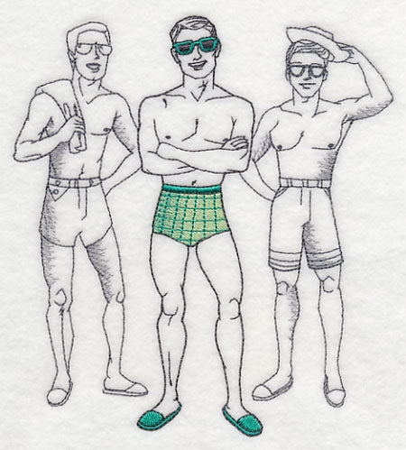 Retro Swimwear Fashion Plate - Trunks