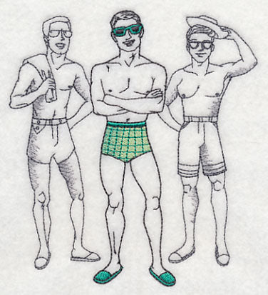 Retro Swimwear Fashion Plate - Trunks