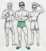 Retro Swimwear Fashion Plate - Trunks