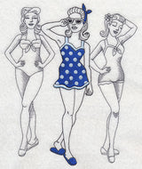 Retro Swimwear Fashion Plate - One-Piece Skirt
