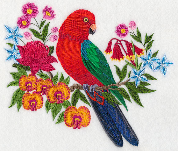 Australian King Parrot with Flowers