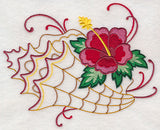 Hibiscus and Conch Shell (Vintage)