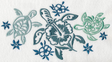 Turtle Trio with Flower Shells