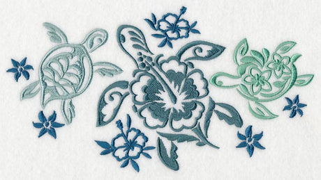 Turtle Trio with Flower Shells