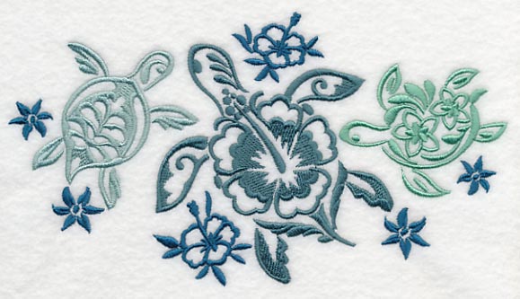 Turtle Trio with Flower Shells