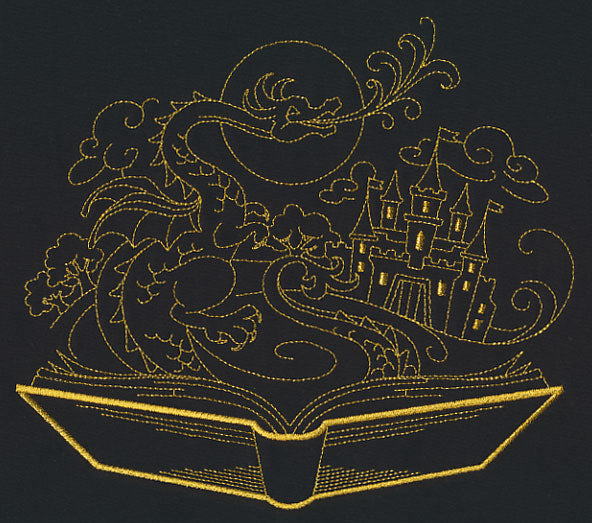 Golden Fairy Tale Dragon Scene