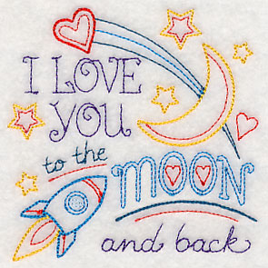 I Love You to the Moon and Back Square (Vintage)