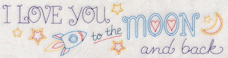 I Love You to the Moon and Back Border (Vintage)
