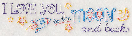 I Love You to the Moon and Back Border (Vintage)