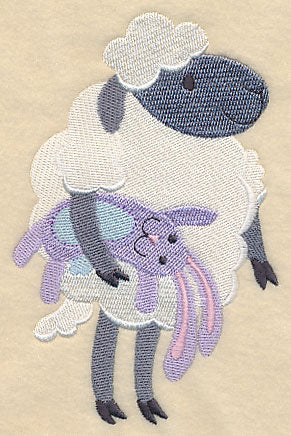 Sleepy Sheep with Stuffed Bunny