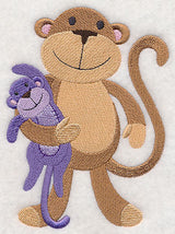Sleepy Monkey with Stuffed Monkey