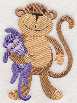 Sleepy Monkey with Stuffed Monkey