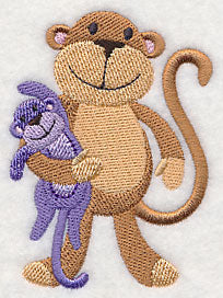 Sleepy Monkey with Stuffed Monkey