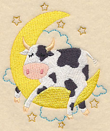 Sleepy Cow on Moon