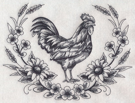 Rooster Sketch Wreath