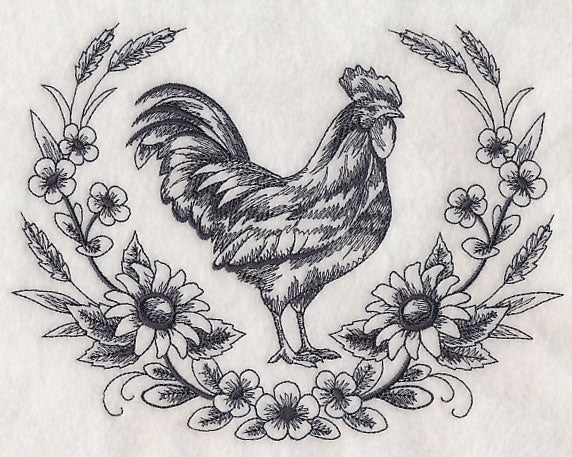 Rooster Sketch Wreath
