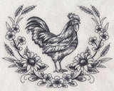 Rooster Sketch Wreath