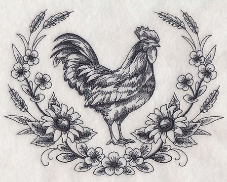 Rooster Sketch Wreath