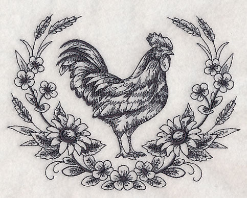 Rooster Sketch Wreath