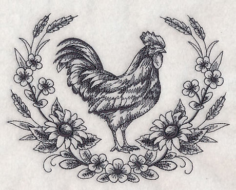 Rooster Sketch Wreath