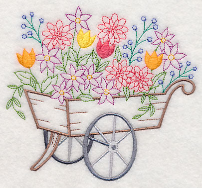 Flower Cart with Tulips