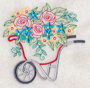 Flower Cart with Blue Daisies