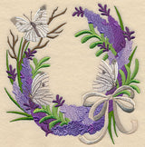 Lavender and Butterfly Wreath with Ribbon