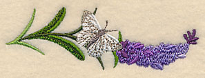 Lavender and Butterfly Horizontal Border