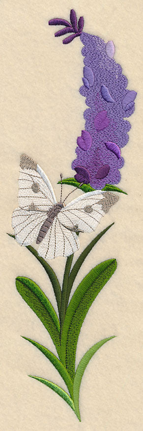 Lavender and Butterfly Vertical Border
