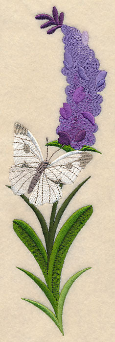 Lavender and Butterfly Vertical Border
