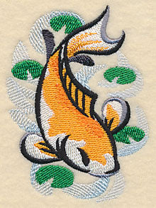 Koi Fish in Asian Watercolor