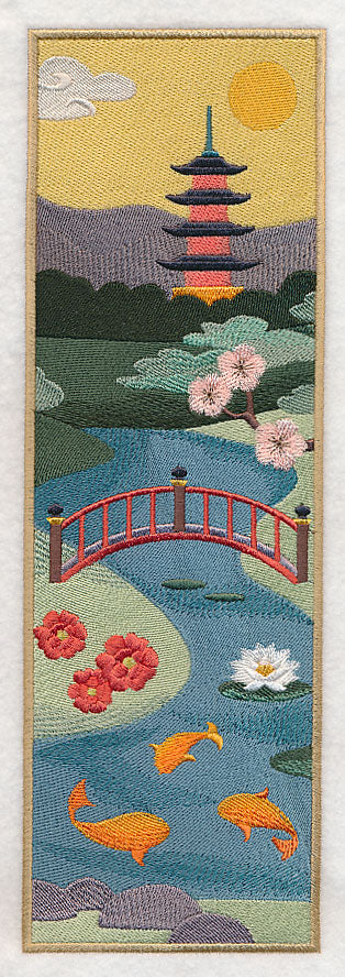 Japanese Garden Panel Scene - Bridge