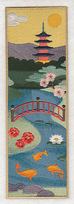 Japanese Garden Panel Scene - Bridge