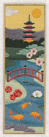 Japanese Garden Panel Scene - Bridge
