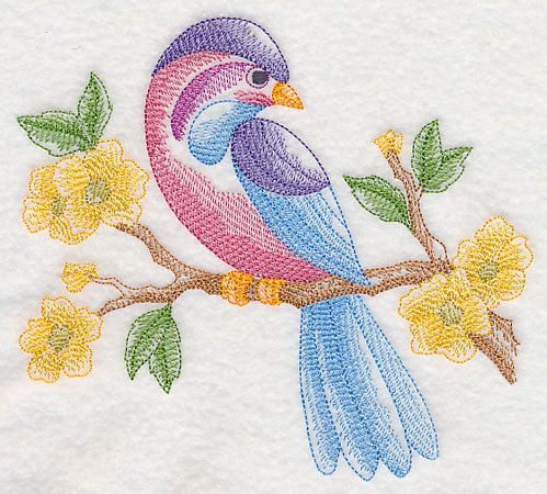 Bird in Forest Flowers (Toile)