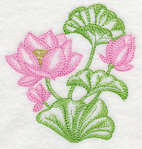 Lotus Flower (Toile) – Embroidery Library