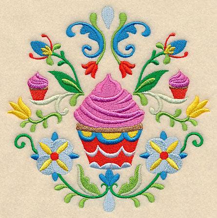 Swedish Folk Art - Cupcakes