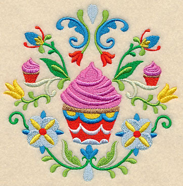 Swedish Folk Art - Cupcakes
