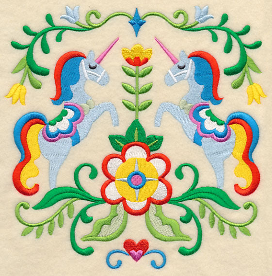 Swedish Folk Art - Unicorns