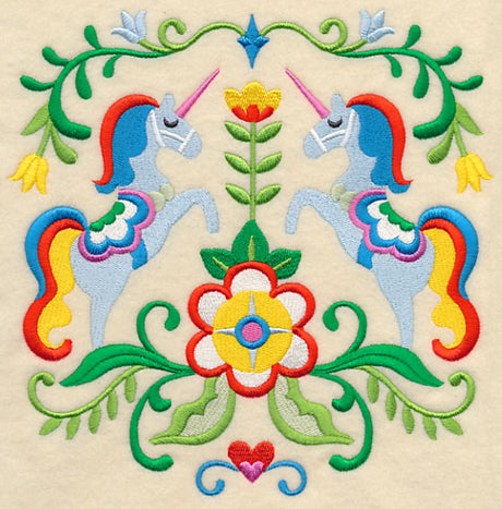 Swedish Folk Art - Unicorns