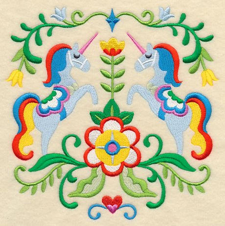 Swedish Folk Art - Unicorns
