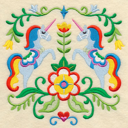 Swedish Folk Art - Unicorns