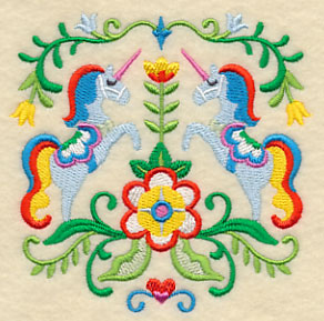 Swedish Folk Art - Unicorns